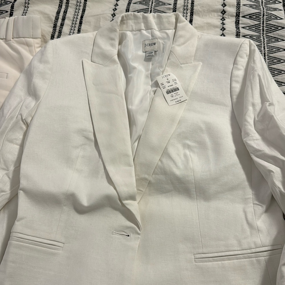 JCrew Petite linen blend one button blazer, size 10P